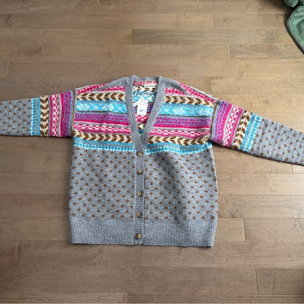 Lucky Brand Multicolor Patterned Cardigan